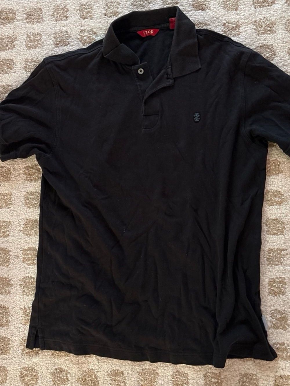 Izod Black Men's Polo Shirt with Subtle Logo